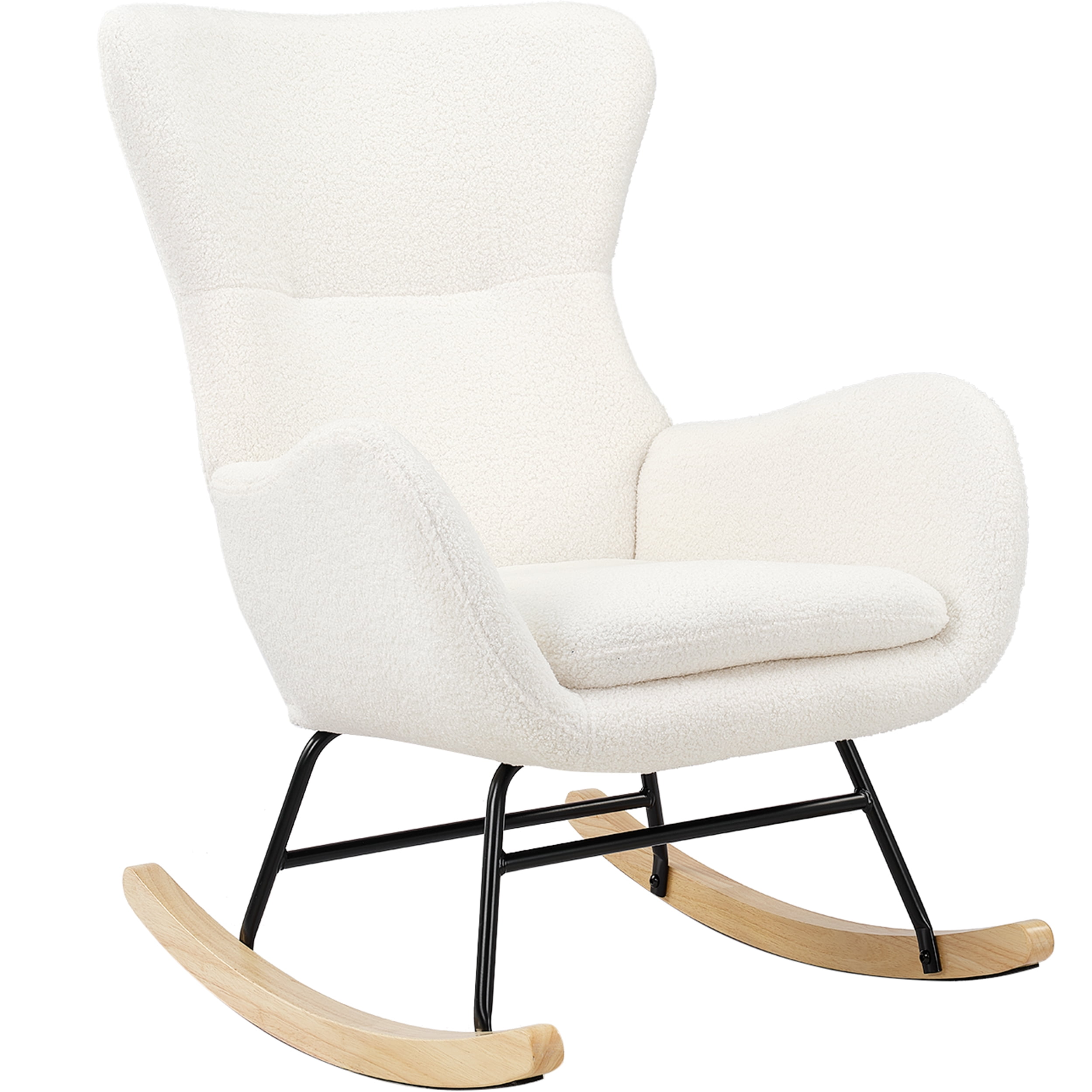 Prilinex Modern Rocking Chair, Nursery Rocking Chair High Wingback Arm ...