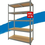 Prilinex Storage Shelves 5-Tier Adjustable Storage Shelf Units for Garage Heavy Duty,Metal Shelves Kitchen, 72" H x 36" W x 16" D, Gray