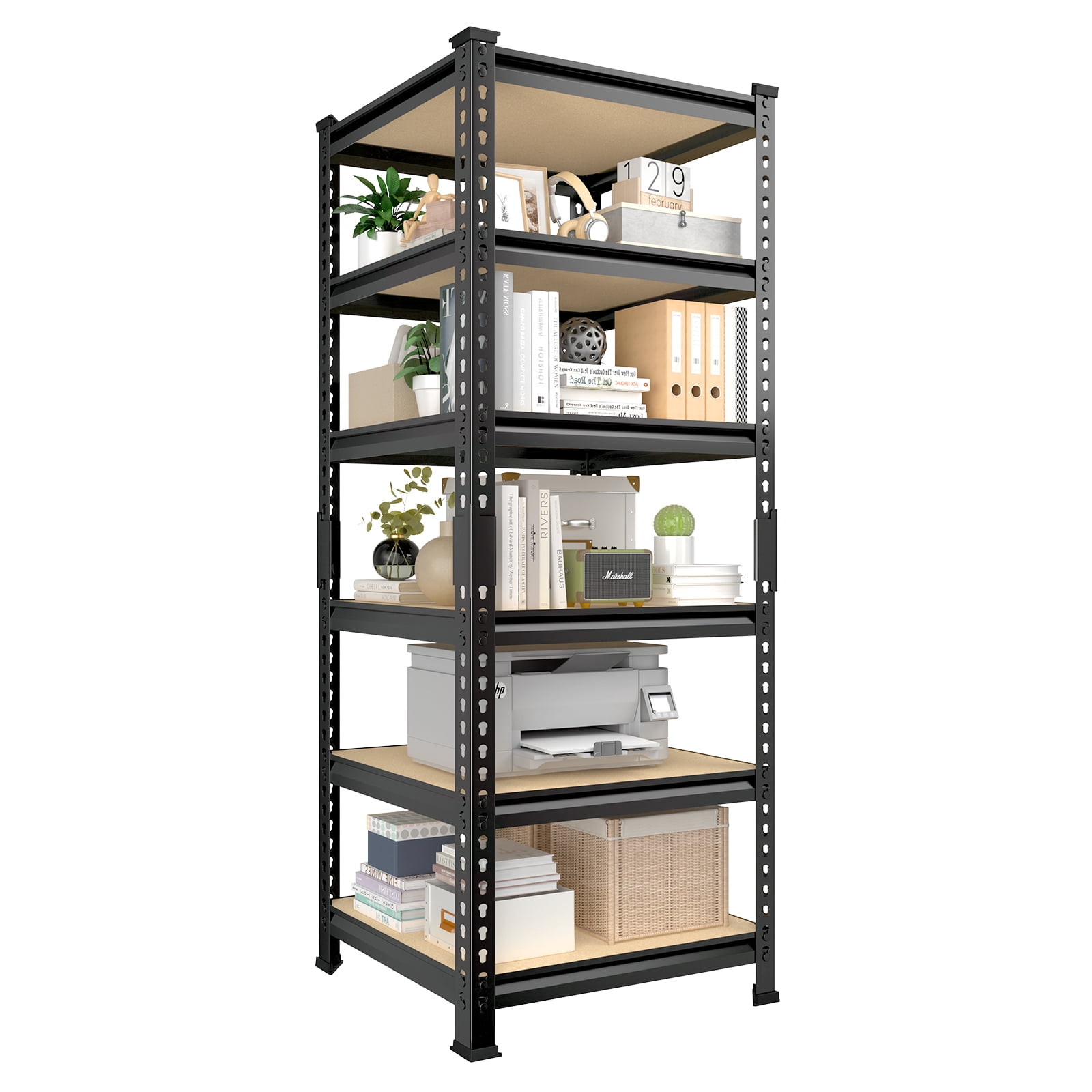 Prilinex 6 Tier Storage Shelves Garage Shelving 16"W X 16"D X 72"H Heavy Duty Metal Shelving Loads 2400LBS Adjustable Shelving Unit for Kitchen Pantry Closet Corner Small Space