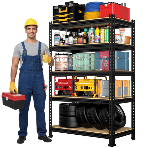 Prilinex Storage Shelves Unit 5 Tier Adjustable Metal Shelving for Garage,12"D x 28"W x 59"H