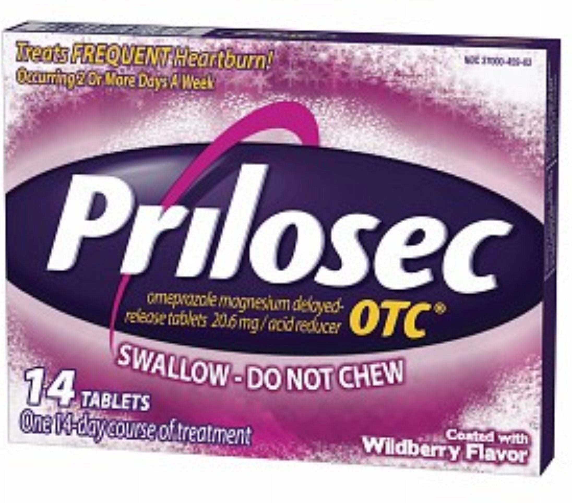 Prilosec OTC Acid Reducer Wildberry Tablets 24 Hour Heartburn Relief