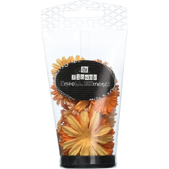 Prima 655350713256 Petal Palette Handmade Paper Flowers Tube, Orange, 3-1/4 by 2-Inch