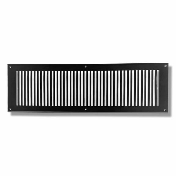 Prima Decorative Hardware, Air Return Grille 6" x 24" No Holes, Cast Aluminum, Black