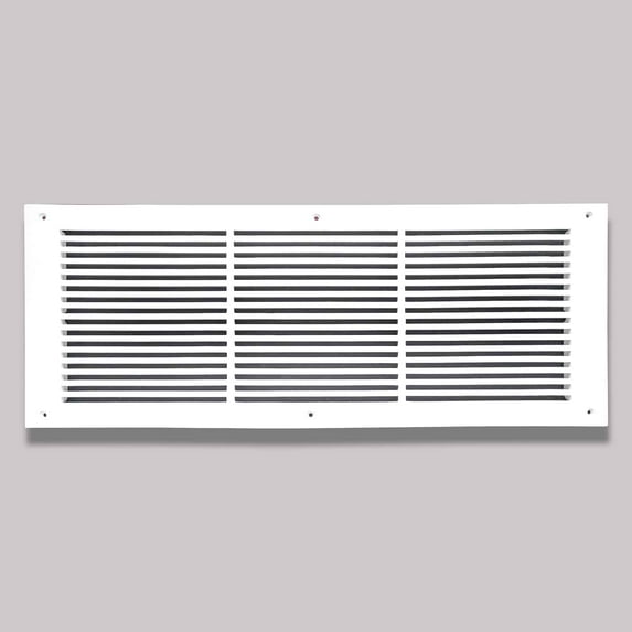 Prima Decorative Hardware, Air Return Grille, Vent Cover, 8" x 24", Cast Aluminum, 2 Pack, White