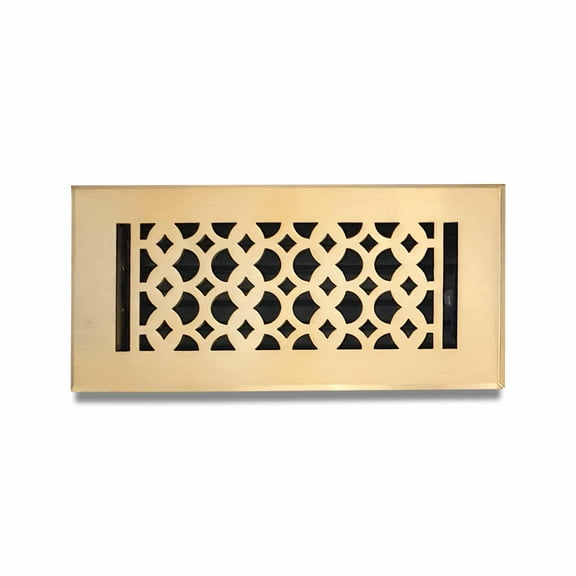 Prima Decorative Hardware Cast Aluminum Floor Register Brushed Gold Size 4″ X 10″ VR100 - With holes and matching screws