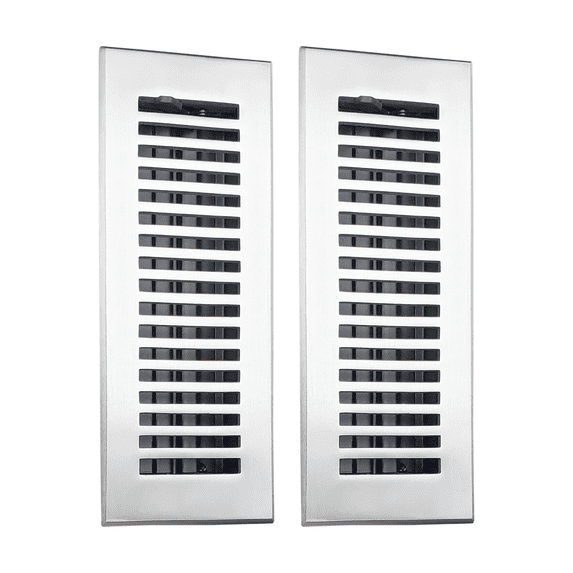 Prima Decorative Hardware Cast Aluminum Floor Register Size 3" X 10" VR102 Pack of 2 - Satin, No Holes
