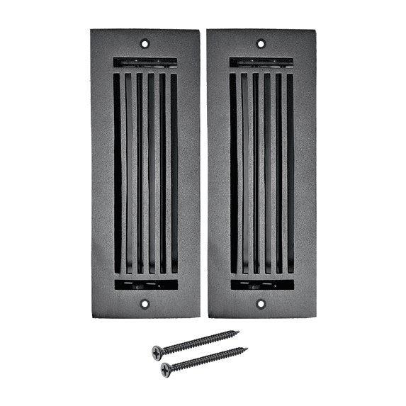Prima Decorative Hardware Cast Aluminum Floor Register Size 3″ X 10″ VR109 Pack of 2 - Black, With holes and matching screws