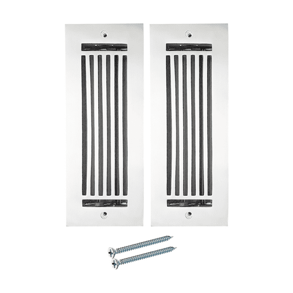 Prima Decorative Hardware Cast Aluminum Floor Register Size 3″ X 10″ VR109 Pack of 2 - Satin, With holes and matching screws