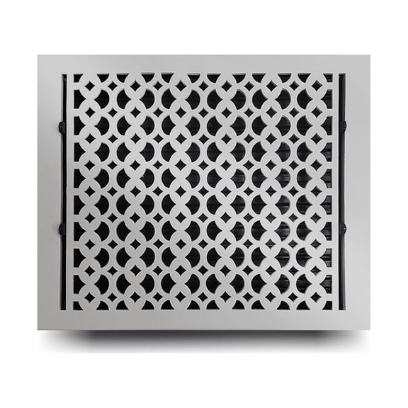 Prima Decorative Hardware, Floor Register A/C, Vent Cover, 12" x 14", Cast Iron, White