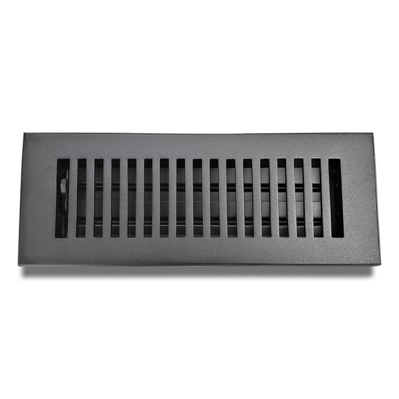 Prima Decorative Hardware, Floor Register A/C, Vent Cover, 3" x 10", Cast Aluminum, Black