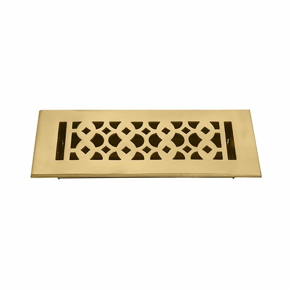 Prima Decorative Hardware, Floor Register A/C, Vent Cover, 3" x 10", Cast Aluminum, Gold