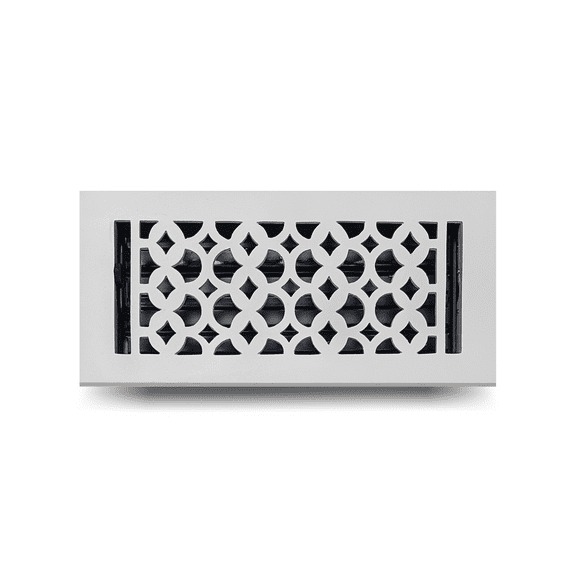 Prima Decorative Hardware, Floor Register A/C, Vent Cover, 4" x 10", Cast Aluminum, White