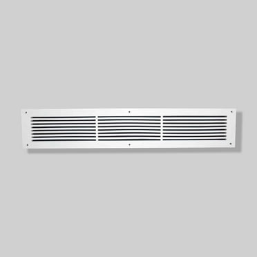 Prima Decorative Hardware, Floor Register A/C, Vent Cover, 4" x 30", Cast Aluminum, White