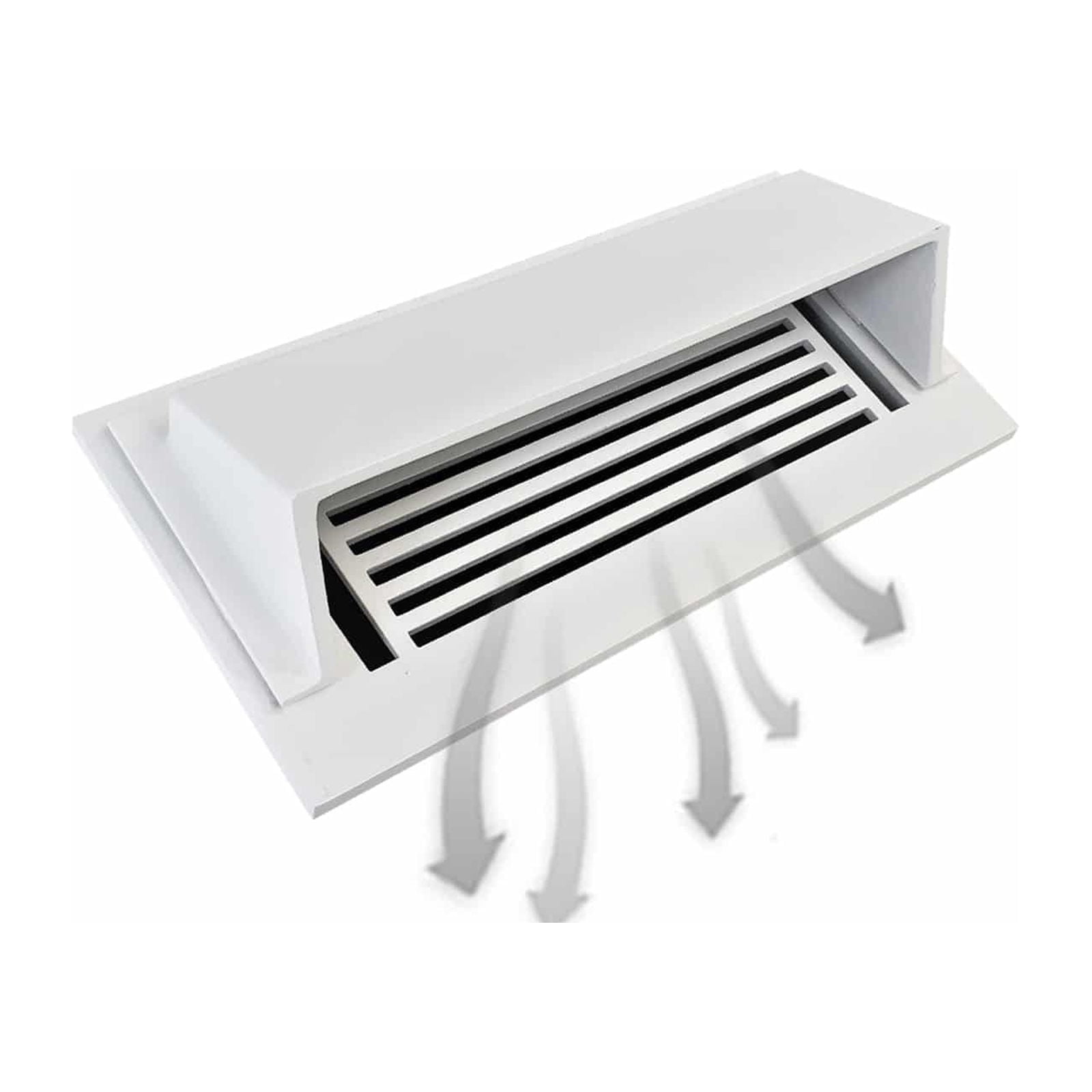Prima Decorative Hardware Floor Vent Air Deflector 4″x12″ Heavy Duty Cast Aluminum - White