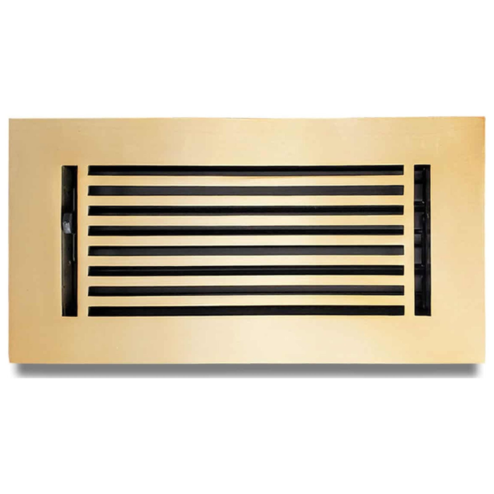 Prima Decorative Hardware, Return Air Grill, No-Holes, Handcrafted, 4"x10", Gold, Cast Aluminum