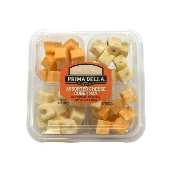 Prima Della Assorted Cheese Cube Tray, 12 oz (Fresh, Plastic Cup)