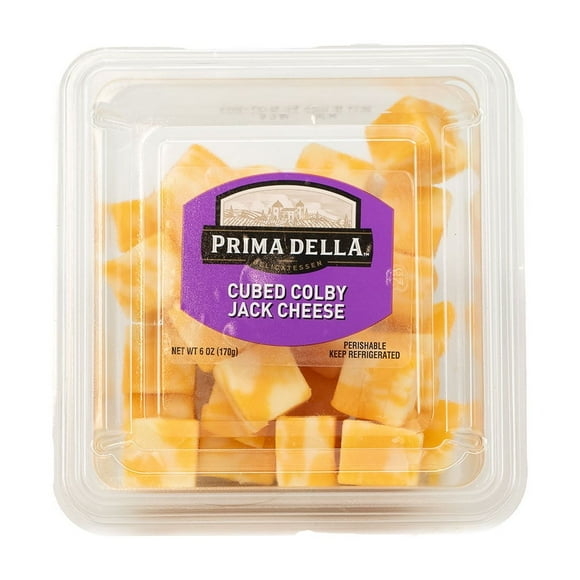 Prima Della Cubed Colby Jack Cheese Cup, 6 oz (Fresh, Plastic Cup)