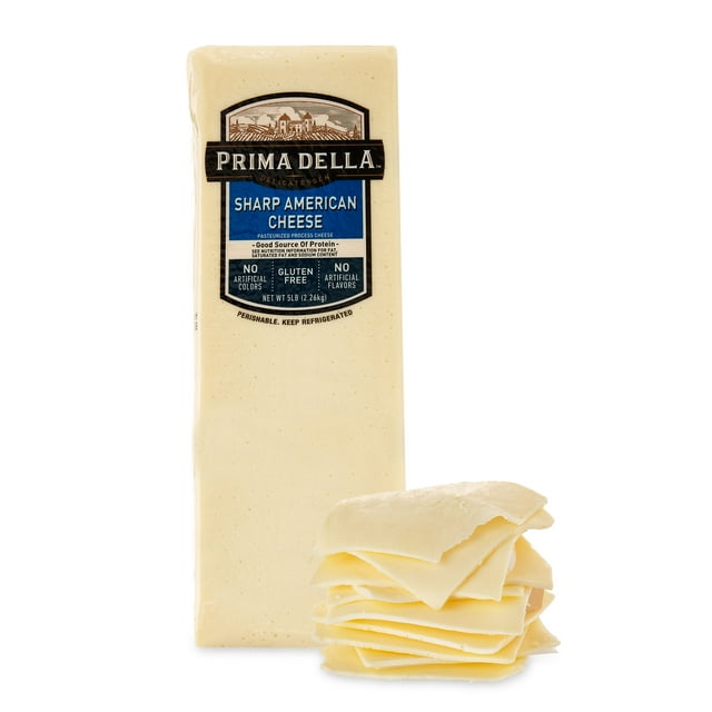 Prima Della Deli Sliced Sharp White American Cheese - Walmart.com