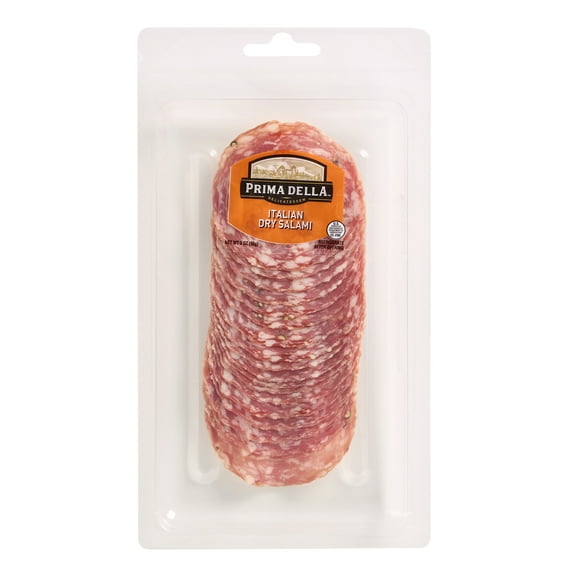 Prima Della Sliced Italian Dry Salami Ready to Eat Sliced Charcuterie, 3 oz Plastic Tray