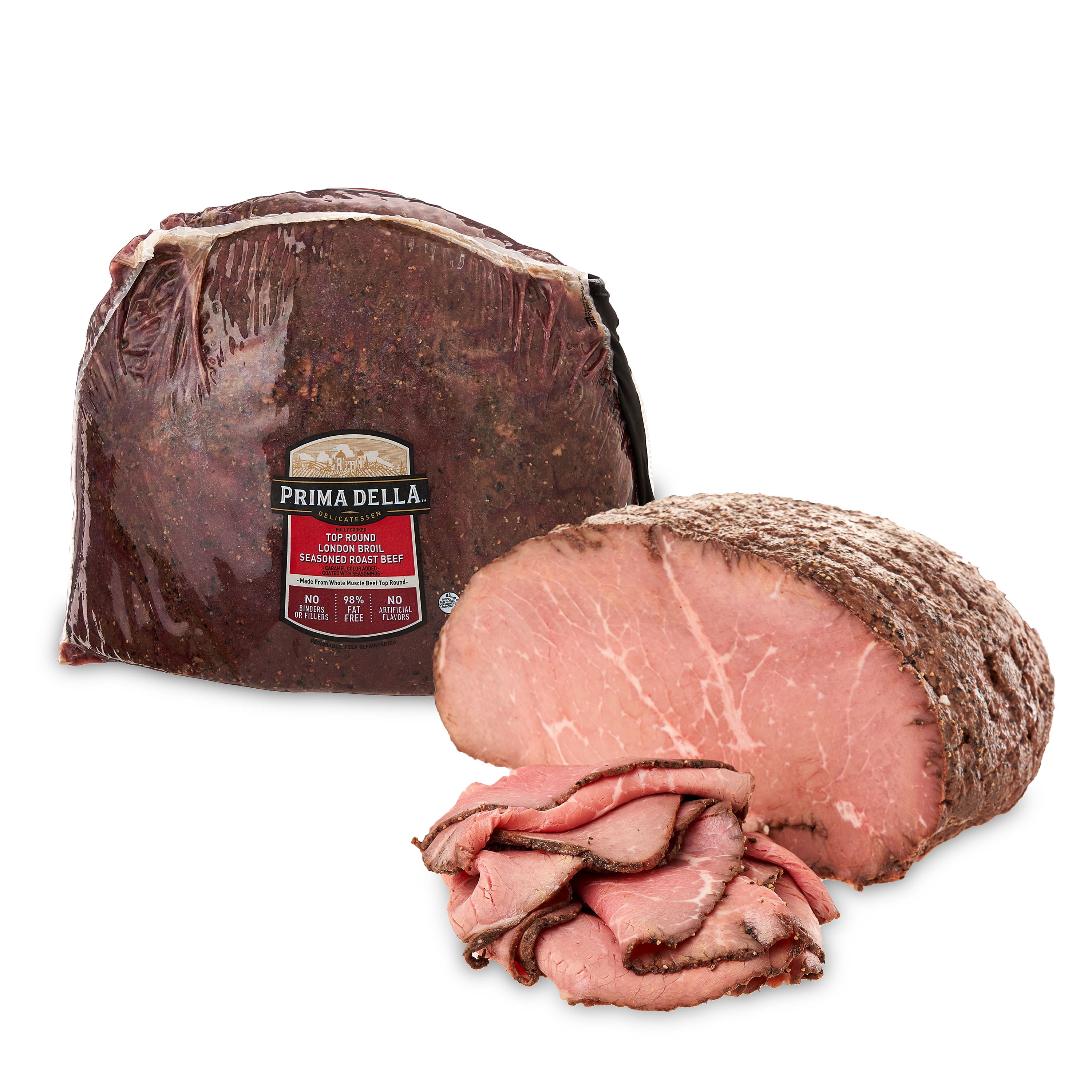 Prima Della Top Round London Broil Seasoned Roast Beef, Deli Sliced