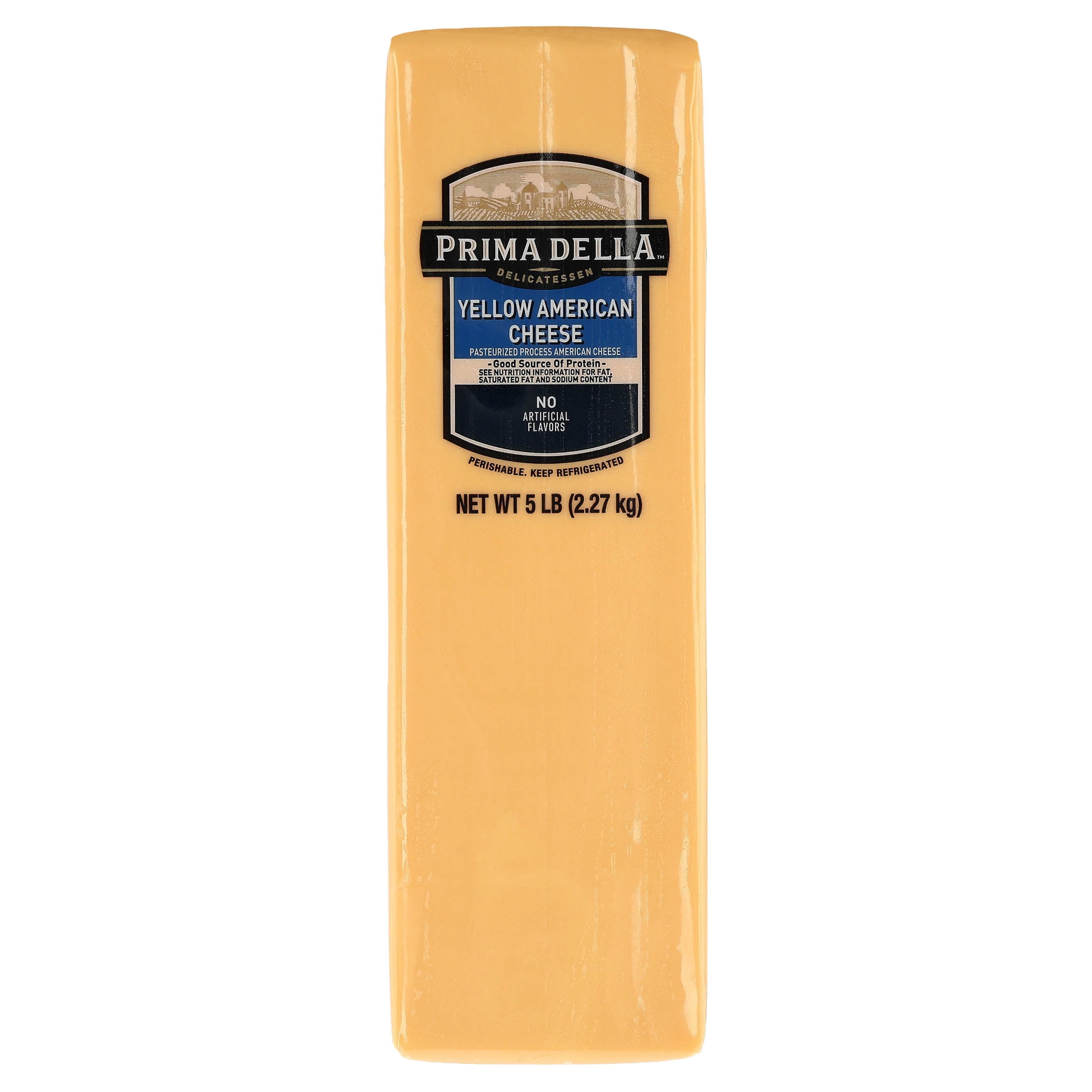 Prima Della Yellow American Cheese - Freshly Sliced, Smooth & Creamy, Refrigerated Slices