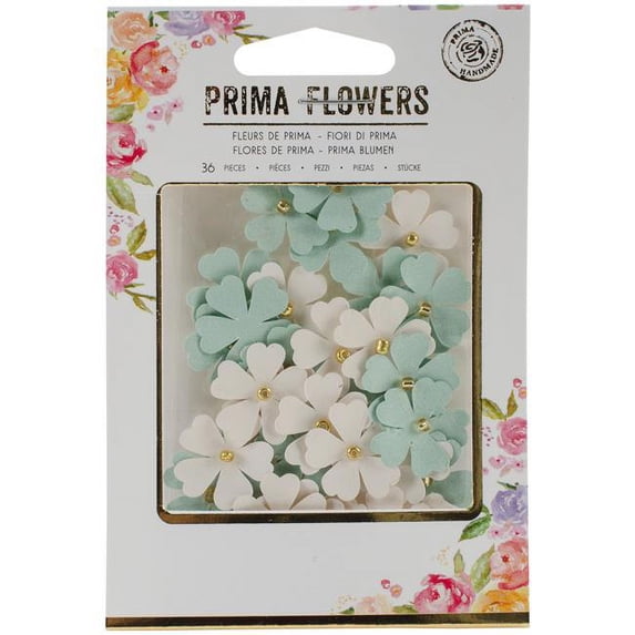 Prima Marketing 595012 Tiny Embellishments Flowers - Opal, Pack Of 36