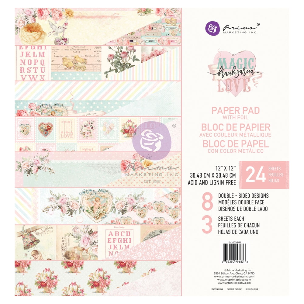 Prima Marketing Double-Sided Paper Pad 12"X12" 24/Pkg-Magic Love, 8 Designs/3 Each