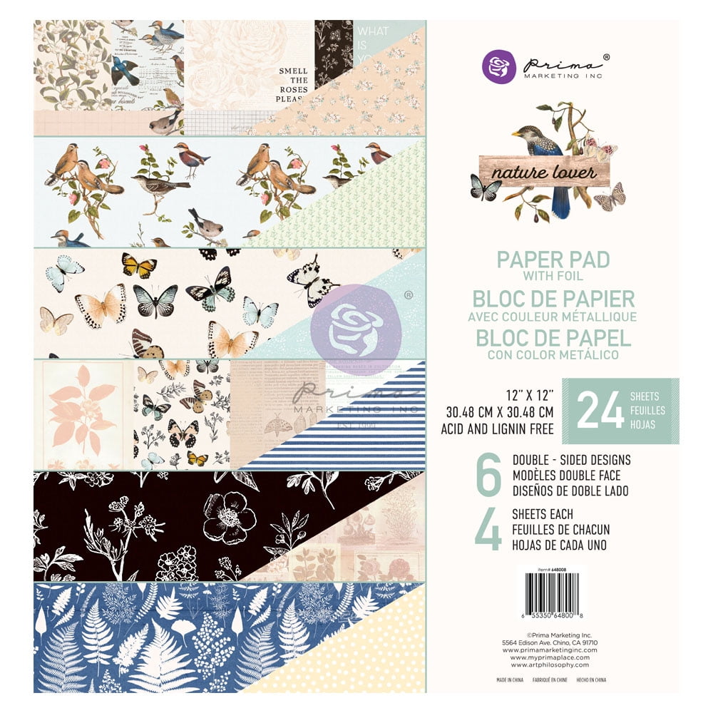 Prima Marketing Double-Sided Paper Pad 12"X12" 24/Pkg-Nature Lover, 6 Designs/4 Each