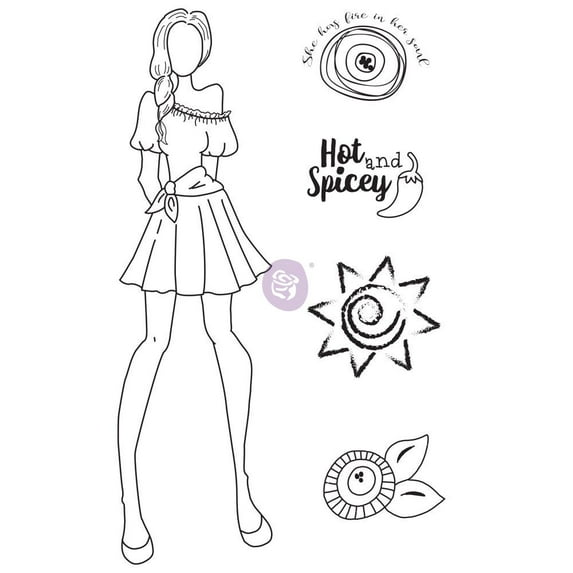 Prima Marketing Julie Nutting Mixed Media Cling Rubber Stamp-Elena