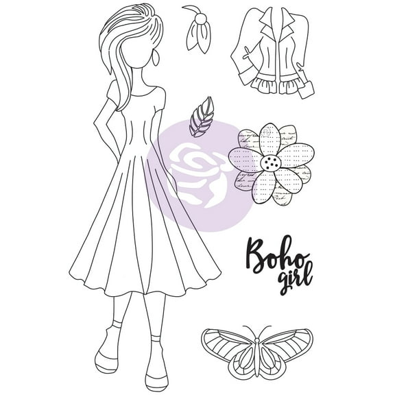 Prima Marketing Julie Nutting Mixed Media Cling Rubber Stamp-Willow