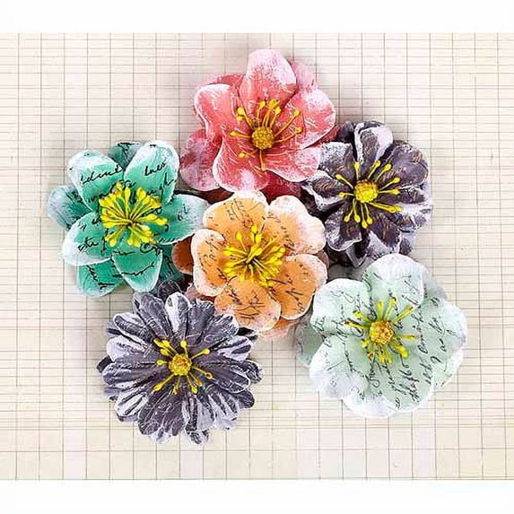 Prima Marketing Labelle Paper Flowers, 6pk