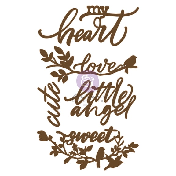 Prima Marketing Laser Cut Chipboard-My Heart, 5/Pkg