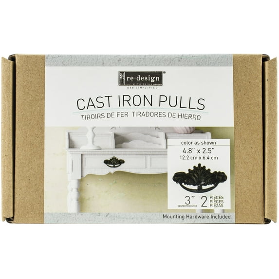 Prima Marketing Re-Design Cast Iron Pull 2/Pkg-Vulcan Regal 4.8"X2.5"