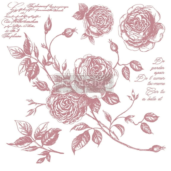 Prima Marketing Re-Design Decor Clear Cling Stamps 12"x12"-Romance Roses