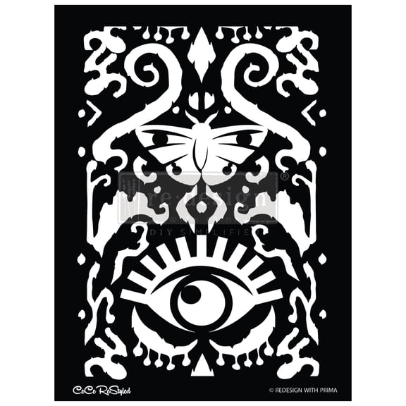 Prima Marketing Re-Design Decor Stencil 18"x25.5"-Cece All Seeg Ikat
