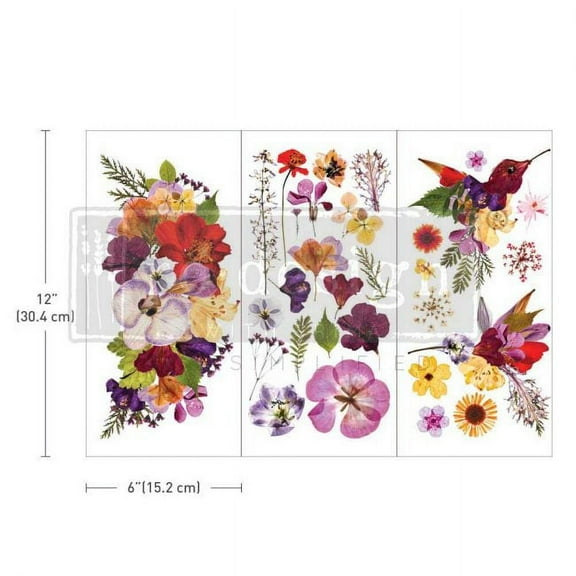 Prima Marketing Re-Design Decor Transfers 6"X12" 3/Sheets-Organic Flora