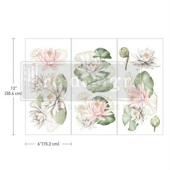 Prima Marketing Re-Design Decor Transfers 6"X12" 3/Sheets-Water Lillies