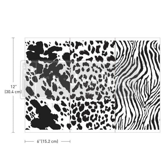 Prima Marketing Re-Design Decor Transfers 6"x12" 3/Sheets-Animal Patterns -Re656690