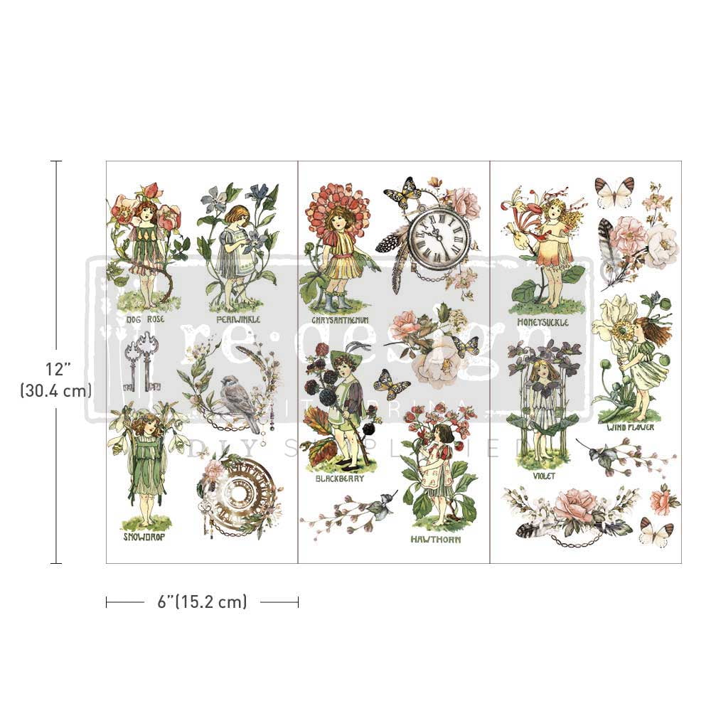 Prima Marketing Re-Design Decor Transfers 6"x12" 3/Sheets-Flower Children -Re657147