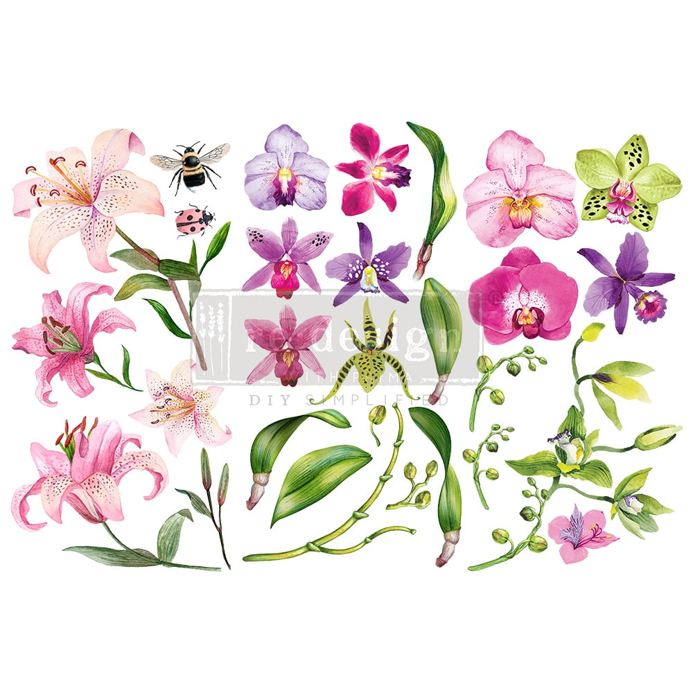Wild Flowers Re-Design Decor Transfers 6x12 3/Sheets - Prima Marketing