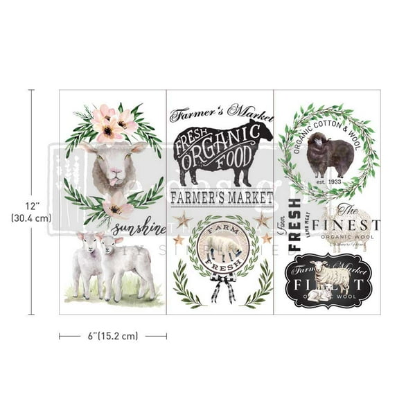 Prima Marketing Re-Design Decor Transfers 6"x12" 3/Sheets-Sweet Lamb