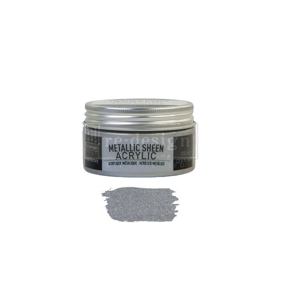 Prima Marketing Re-Design Metallic Sheen Acrylic Paint 100Ml-Fluid Mercury