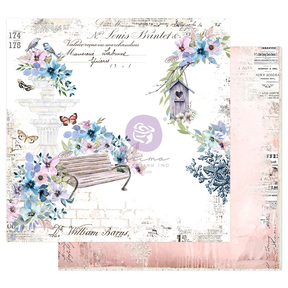 Prima Marketing Scrapbooking Supplies Watercolor Floral Collectionwatercolor Cards-1 Sheet W/Foil Details Paper for Planners DIY Paper Stickers Craft Kits Easter Decorations,Memorial's Day