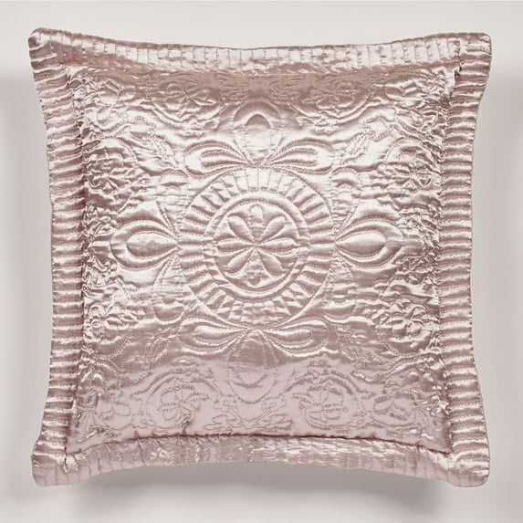 Prima Quilted Bedding and Accent Pillows Available in 5 Gemtone Colors to Mix and Match Rose Quartz Pillow Quilted 18 Inches Square