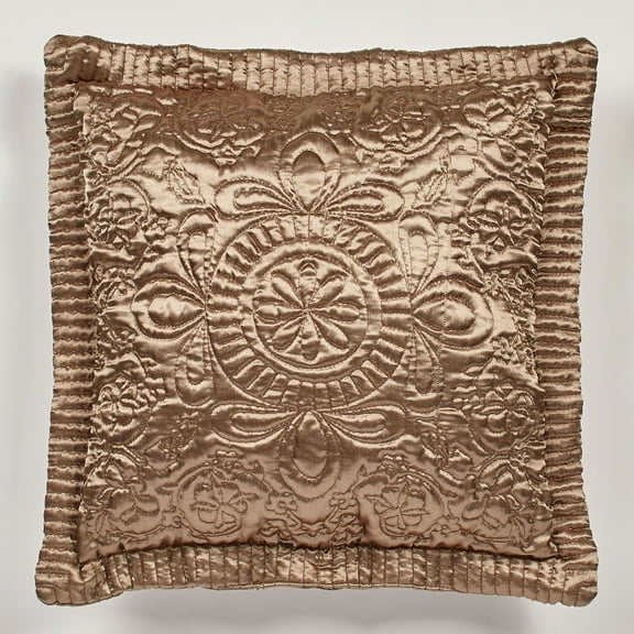 Prima Quilted Bedding and Accent Pillows Available in 5 Gemtone Colors to Mix and Match Smoky Topaz Pillow Quilted 18 Inches Square