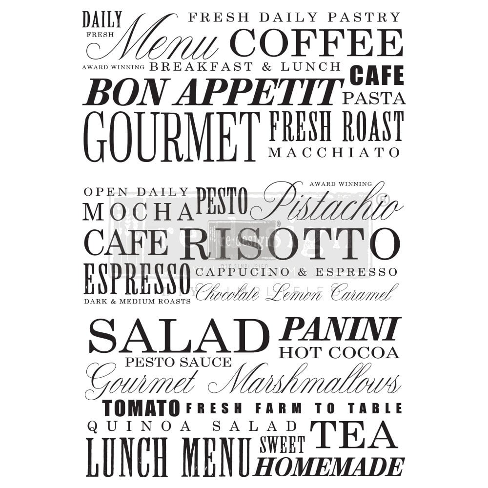Prima Re-Design Decor Transfer-Delicious Menu 23"X31"
