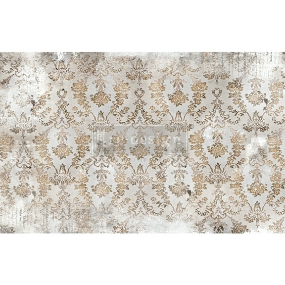 Prima Re-Design Decoupage Decor Tissue Paper 19"X30"-Washed Damask