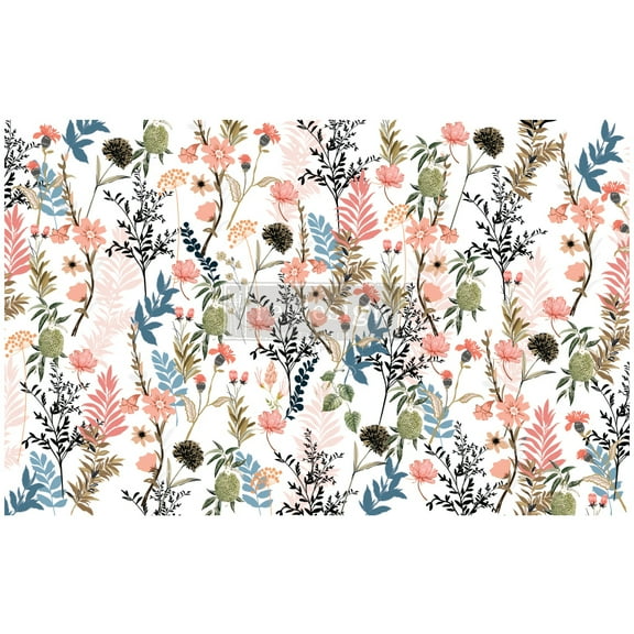 Prima Re-Design Decoupage Decor Tissue Paper 19"x30"-Pretty Meadows