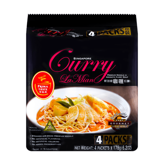 Prima Taste Singapore Curry La Mian Noodle Soup 4PK