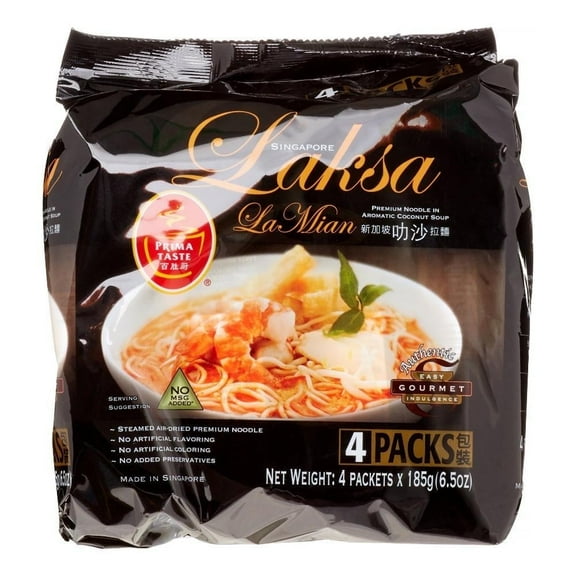 Prima Taste Singapore Laksa La Mian Noodle Soup 4-Pack